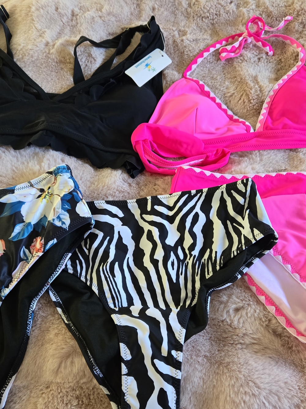 Two Pairs Of Beachsissi Bathing Suits With Extra Bottoms